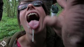 cock loving tiffany naylor is off to the woods for some raw dogging cum eating fun