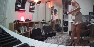 Caught red-handed: House sitter Brianna Arson jacking off in my office