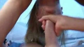 Swedish tourist chick had a great time sucking my fat cock in tent