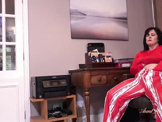 AuntJudysXXX - big beautiful woman Boss Lady Montse Swinger Gets Caught Masturbating at the Office