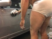 Dude N Briefs With Bare Feet Washes Car Part 2