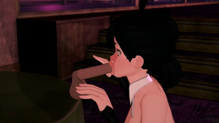 Hot Bunny Girl sucks cock in the club