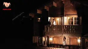 Blonde beauty gets dismantled by her colleague in a hidden chalet