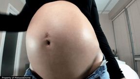 Cum for HUGE Pregnant bloated belly