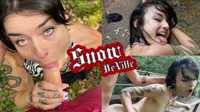 Little Tattooed Bitch Fucked Roughly Like A Dog In The Woods