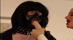 Male maid in dress humiliating