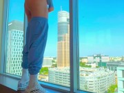 Polish Straight Sneak Master jerks off to the window big cock dick jerking off scally lad alpha chav