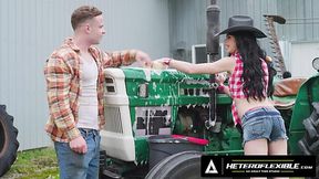 Farmer Tgirl craves for big hunk outdoors