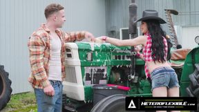 Farmer Tgirl craves for big hunk outdoors