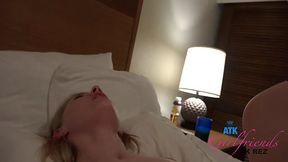 Delightful blonde is getting hammered while in Hawaii, after giving a blowjob to a handsome local