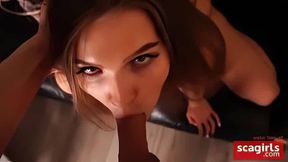 Cute Blonde Teen Ellie Moore Gets a Facial and Bukkake After a Juicy Blowjob