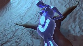 Blue Alien Slut Takes Human Cock in Dark Cave