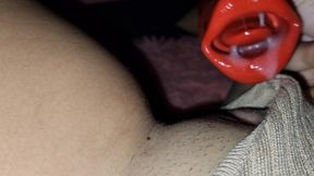 Latina chick creams herself in public POV