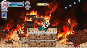 Pretty girl having sex with men and monsters in bullet requiem hentai / ryona act game