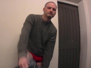 Kudoslong takes off his jeans,underpants, socks and top and wanks his flaccid cock till erect