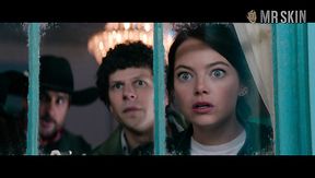 Juicy tits and nice hard nipples Emma Stone exposed during bed scene