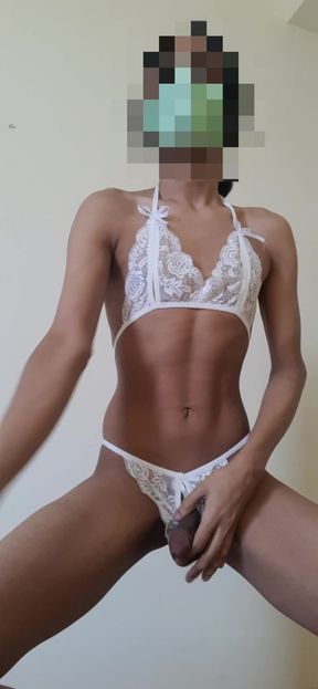 Indian sissy femboy slut showing off his body