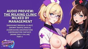 The Milking Clinic Part 5: Milked by Management [Breeding] [Medical Clinic] [Skimpy Skirts] [Submission] [Desperation] [Impregnation Fantasy] [BDSM] [Self Collab] [1 Orgasm For The Listener]