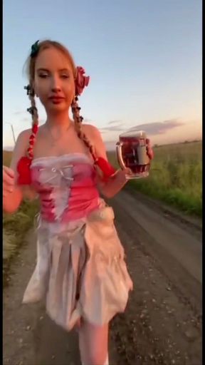 Sexy teen Elza Kom dance Oktoberfest   Clip 3