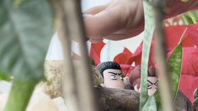 Giantess Asian crushed football players