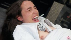 Strapped in Straitjacket, Tongue Clamped Shut: Mistress Envy’s Wand Makes Slave Mila Sob Through Orgasm (1080p)