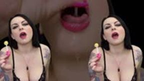 Drool on your dick loser! Spit fetish humiliation JOI