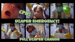 DIAPER EMERGENCY - CPR AND FULL CARING DIAPER CHANGE