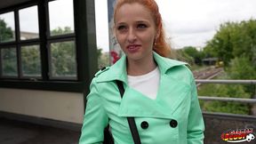 german scout - skinny redhead small tits girl luciana lucy squirt at pick up casting