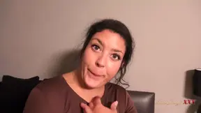 Busty landlady catches you with her panties and sucks your cock