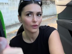 Blonde Czech amateur babe fucks outdoor POV