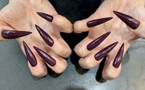 New Color Dark Purple Long Nails, Claws