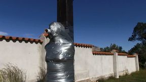 The Spain Files - Triple Layer Full Mummification for Rachel Adams in the spanish Sun - Full Clip HD MP4