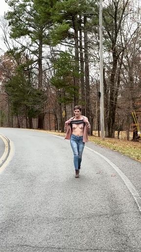 Exhibitionist Flashing Petite Brunette Amateur Public