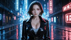 Super busty 3D babe gets soaked and fucked with passion in city rain