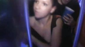 ”Petite blonde rides university meat at party”