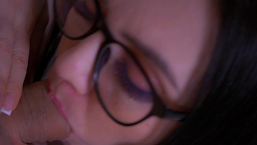 Dissolute milf sucks dick her man's and gets facial.