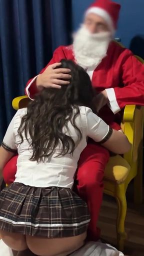 Stunning moment from "Lucky Girl Receives Gift From Santa"