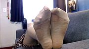 Worn Out Old Nylon Pantyhose Feet Up Natural Milf