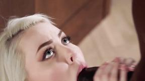 ”BLACKED Pretty Blonde Haley Spades fangirl gets creampied by crush Jax”