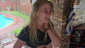 Girl next door gets fucked doggystyle during thunderstorm