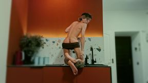 Twink Has Fun in the Studio Kitchen