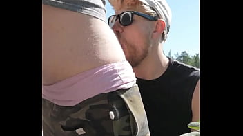 Creaming Face Outdoors Blowjob