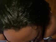 Black BBW sucks BWC for FACIAL!!