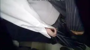 in crowded metro - maniac obsession with mini skirt