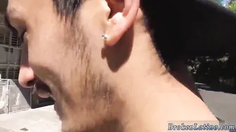 Horny straight guys experiment with rough gay blowjobs and bareback anal