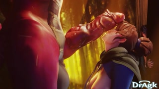 DOTA 2 - Marci Worshipping Dragon Knight's huge dragon cock