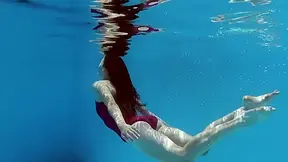 Fernanda Releve Pink Swimsuit Gymnast In The Pool