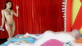 Huge cock Laos femboy teen fucks guy anal after giving a massage