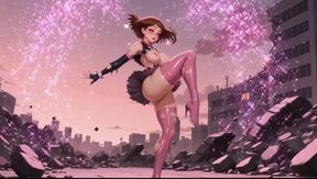 Sexy Ochako Uraraka Wet Body Pink Lingerie Compilation