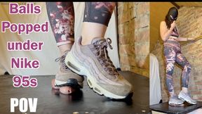 Ball Popping Workout: Sadistic Gym Bunny in Nike Air Max 95s Stomps out your cum **POV pack** Sneakers Trainers Hard Cock Ball Testicle Trampling Shoejob Cumshot